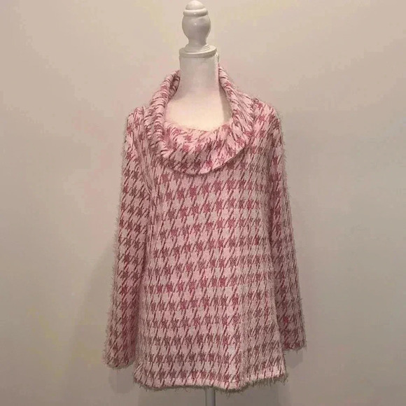Chances R Houndstooth Cowl Neck Sweater​​ - Picture 1 of 9